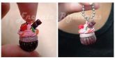 pingente cupcake strawberry